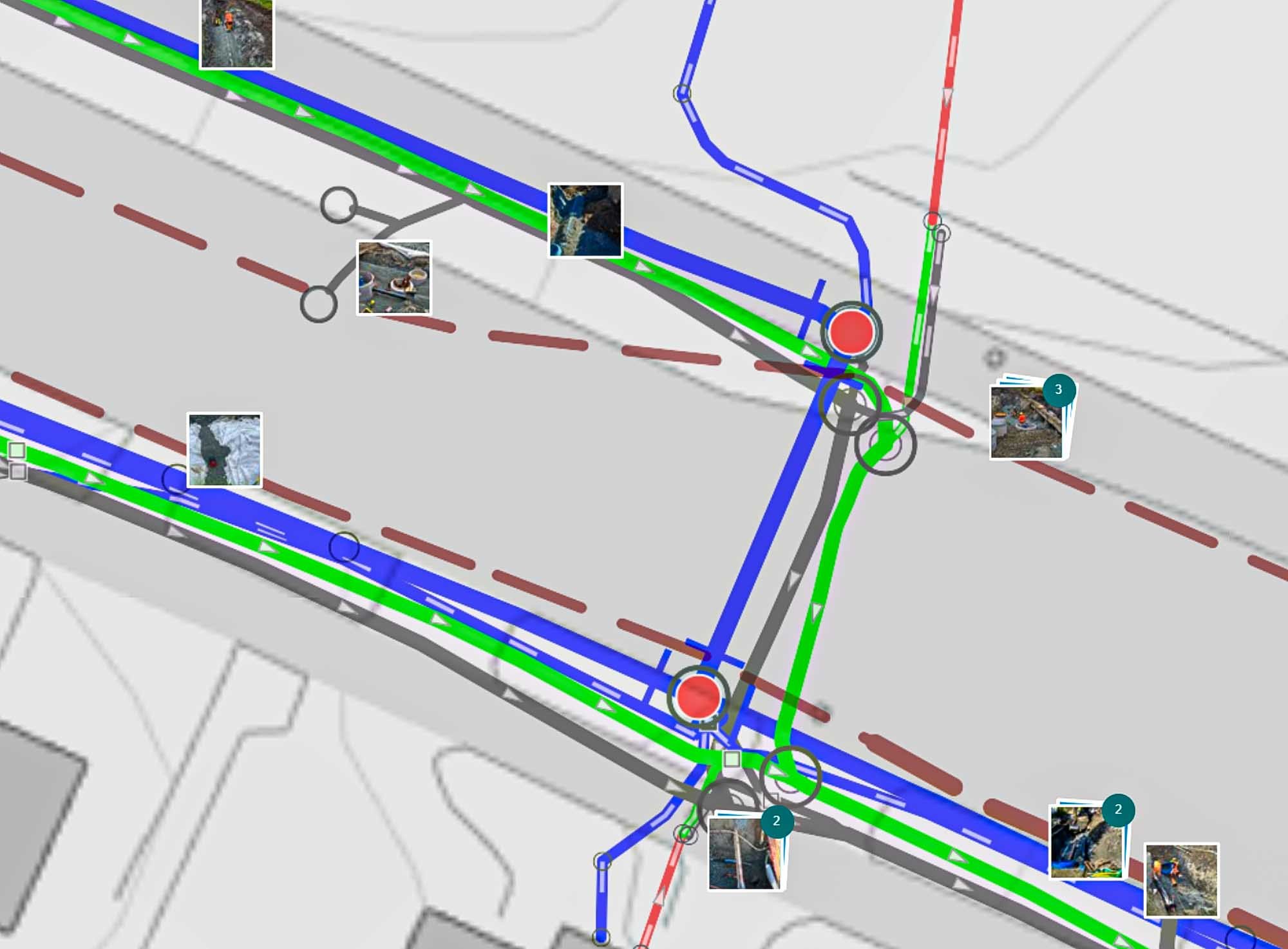 Screenshot eksempeldata nylig VA-prosjekt i Trondheim
